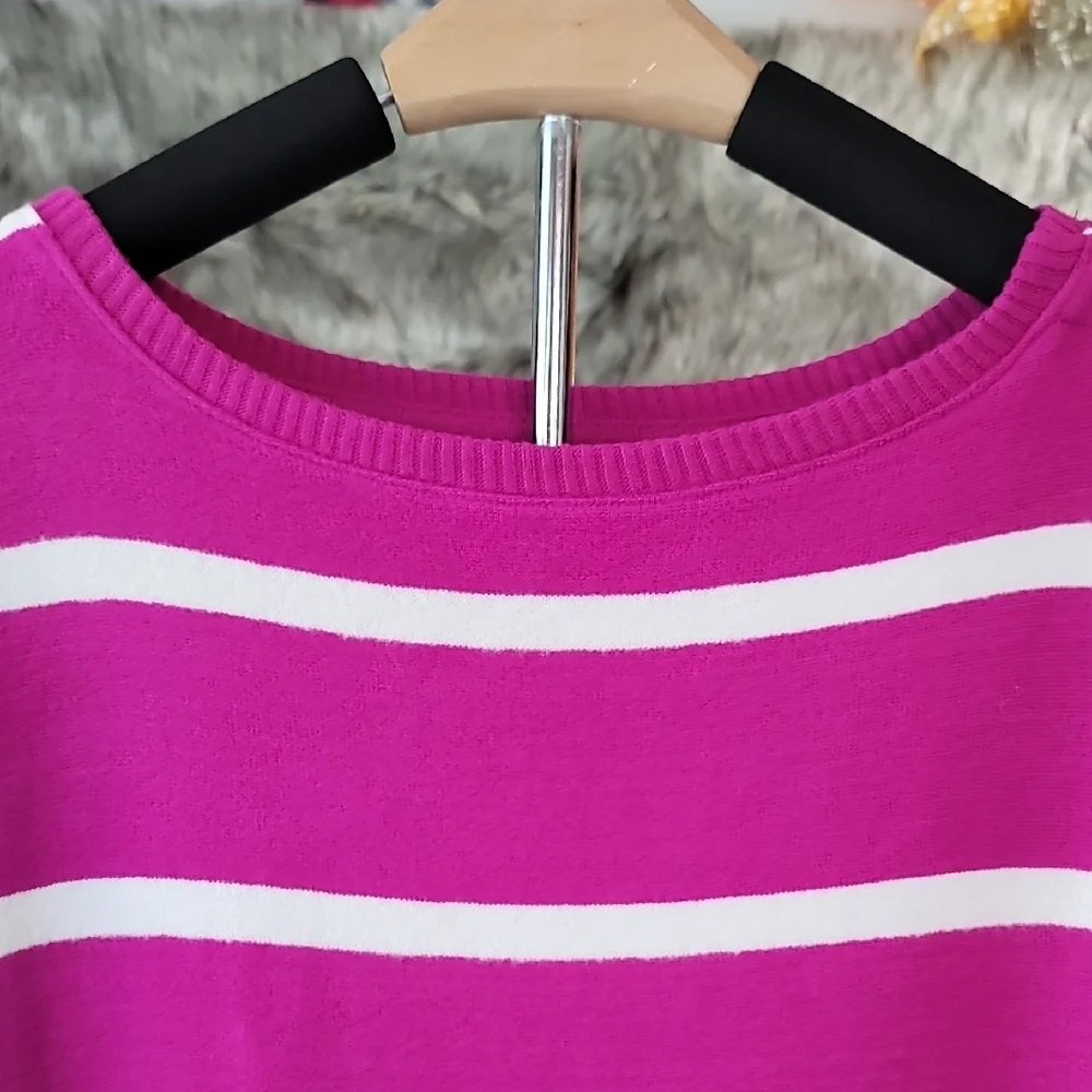 Sonoma Pink and White Knit Top - Picture 3 of 8